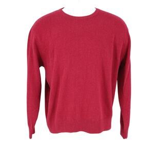 Norm Thompson Sweater Mens XL Red All Cashmere Crew Neck Long Sleeve Pullover